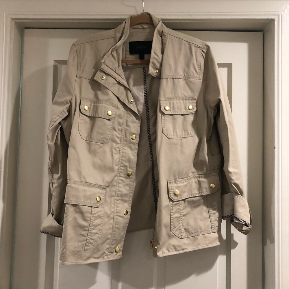 JCrew tan wax jacket
